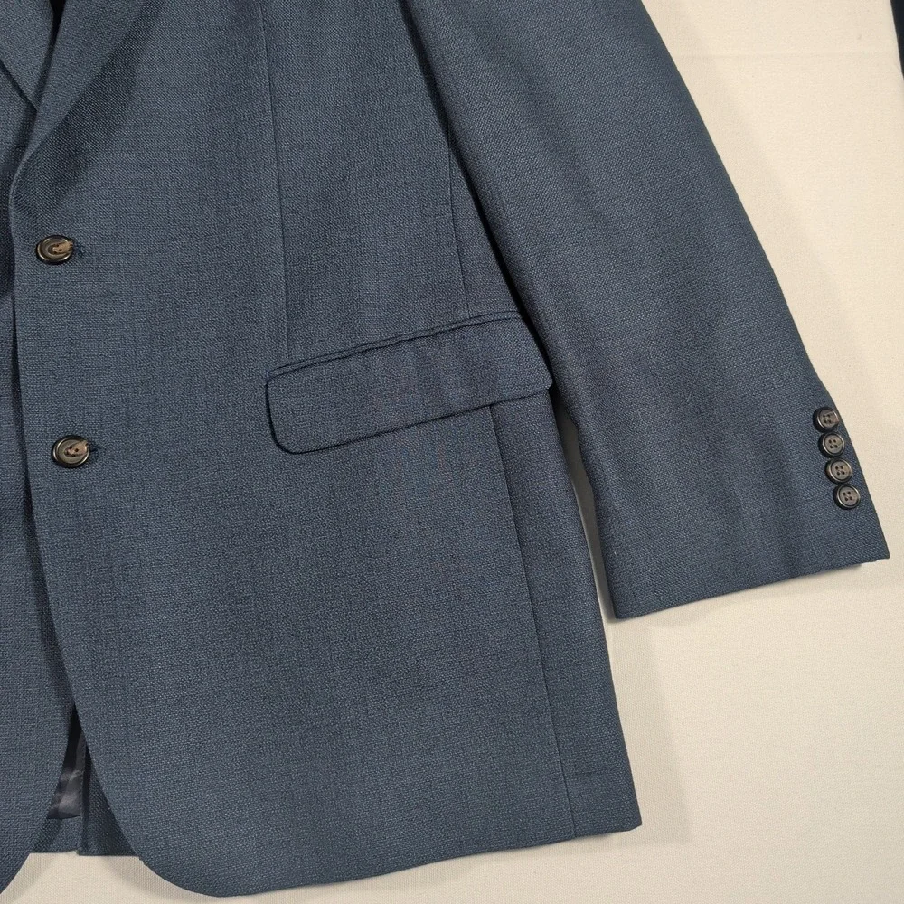 Lauren Ralph Lauren Blazer Mens 44L Blue Two Button Textured Sport Coat 44 Long